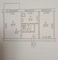 Продается 2 - х комнатная квартира, Пожарная часть арт 3780